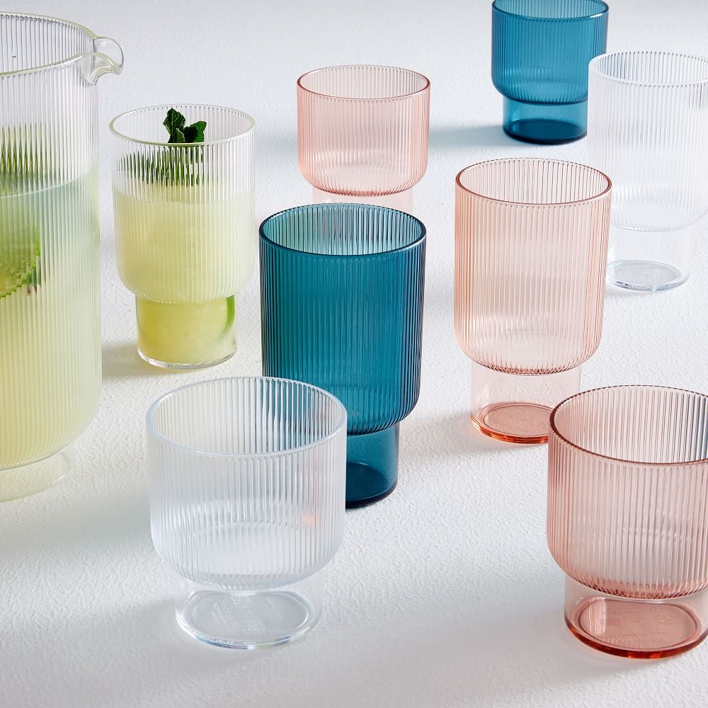 Fluted Acrylic Glassware (Set of 4)