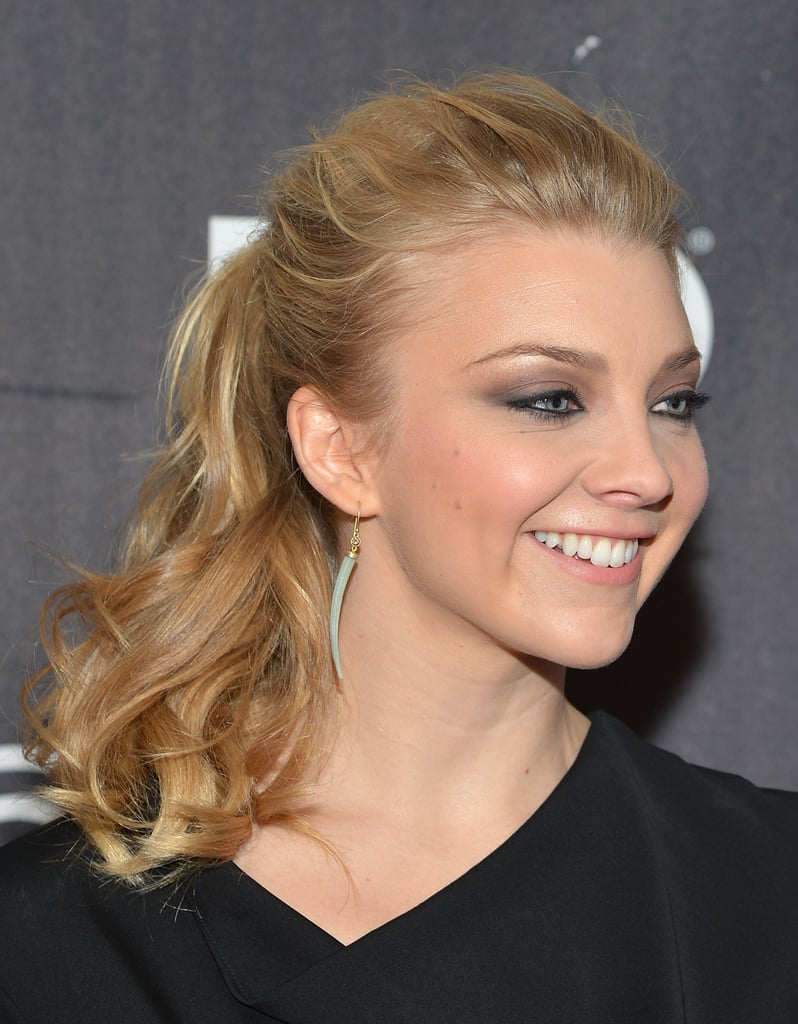 To give your hair texture at the roots like Natalie Dormer's, run your fingers through your hair instead of a brush before putting in the elastic.
