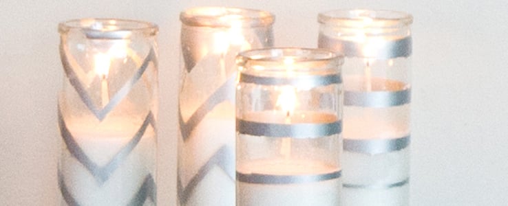 DIY Sparkling Spray-Painted Candles