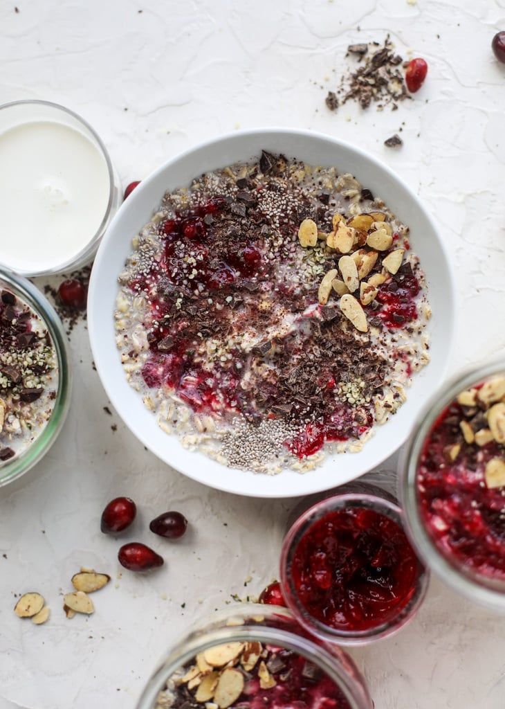 Leftover Cranberry Sauce Dark Chocolate Overnight Oats