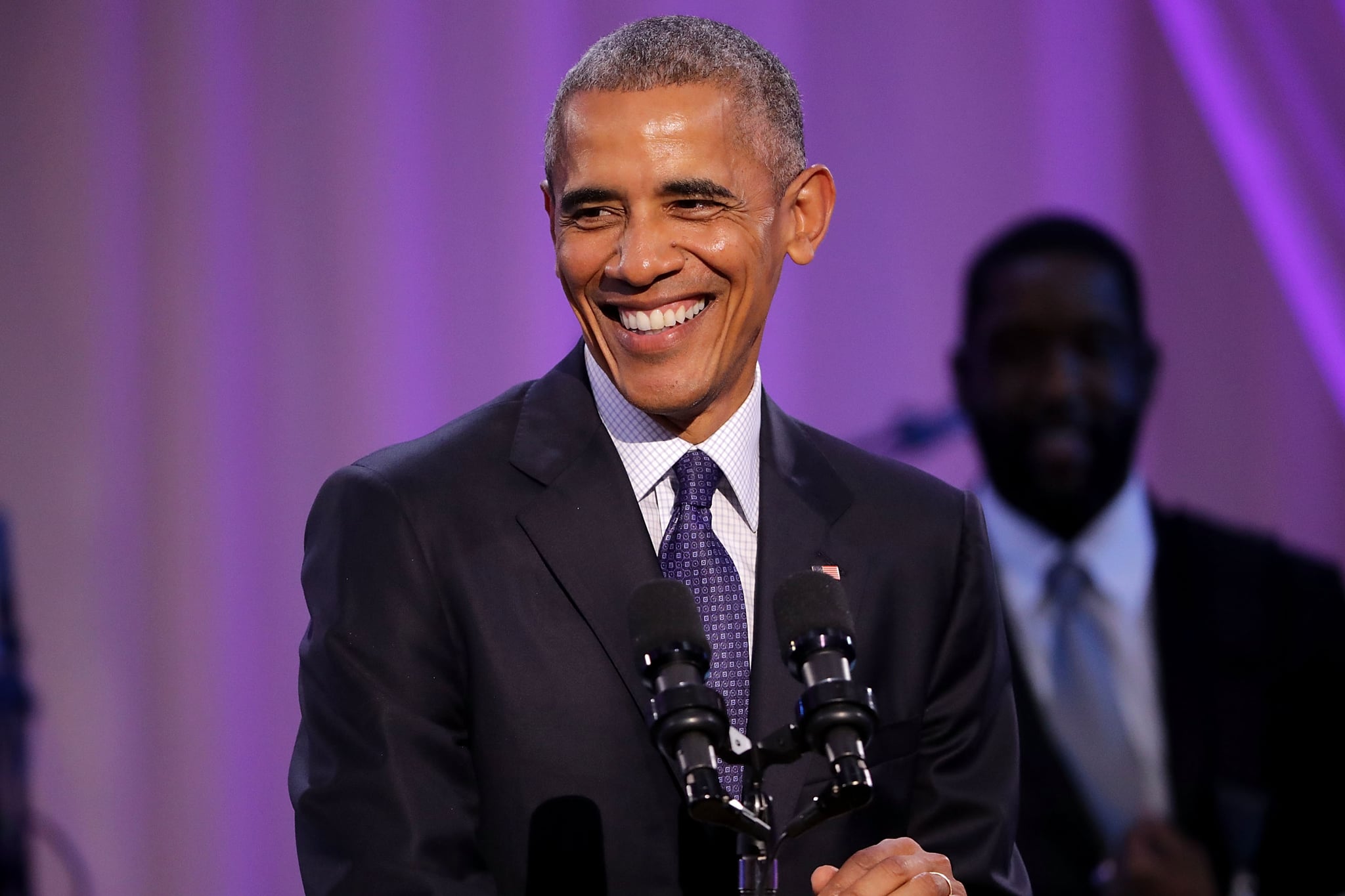 WASHINGTON, DC - OCTOBER 21:  U.S. President Barack Obama delivers remarks during the BET's 'Love and Happiness: A Musical Experience