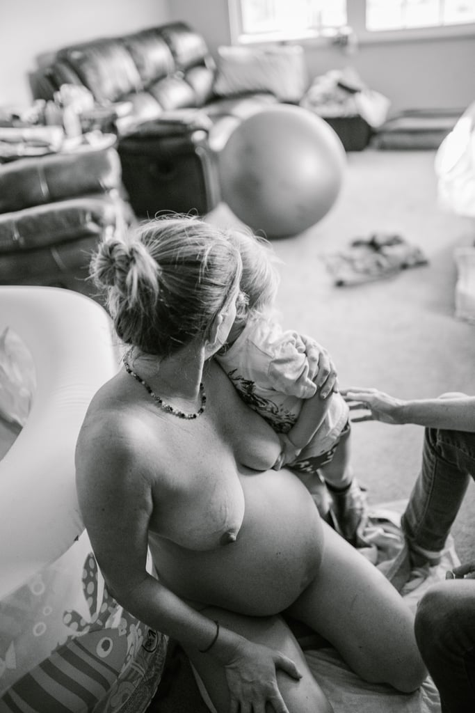 Mom Breastfeeding During Childbirth