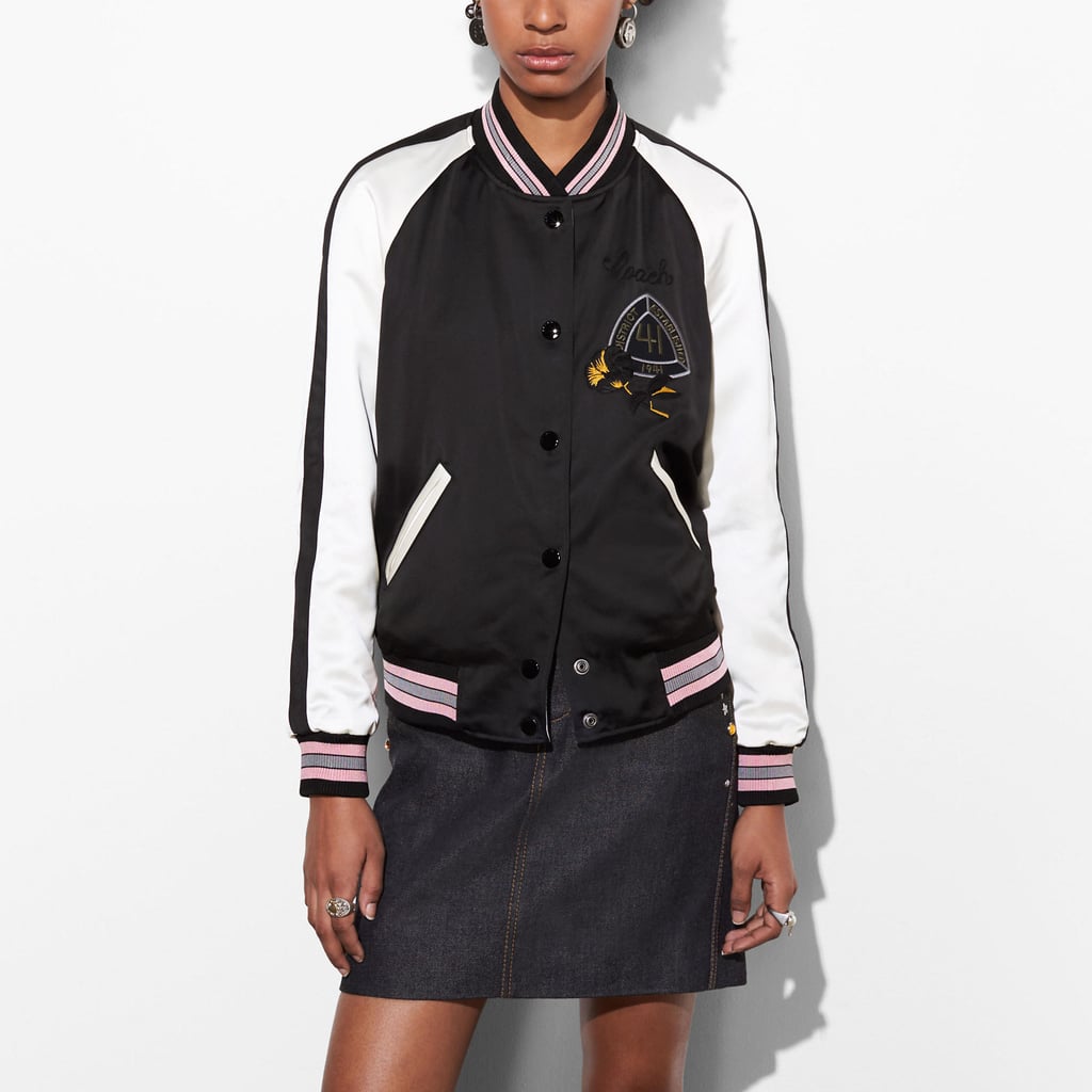 Coach Reversible Satin Jacket in Black Multi ($595)