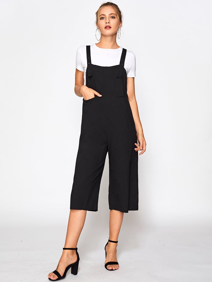 SheIn Wide-Leg Crop Pinafore Jumpsuit