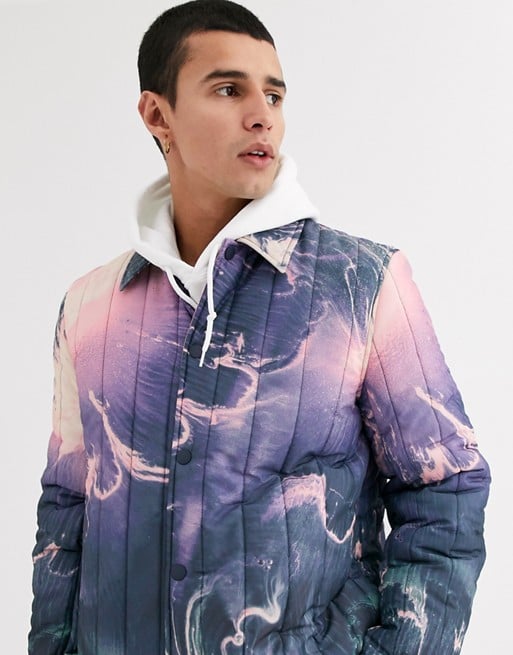 ASOS DESIGN puffer jacket with print