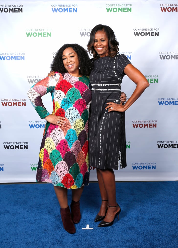 Michelle Obama Pinstripe Dress With Buttons