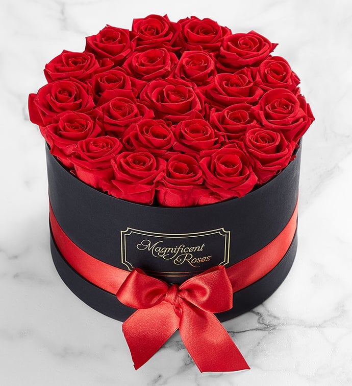 For a Gift That Will Last: 1-800-Flowers Magnificent Roses Preserved Red Roses