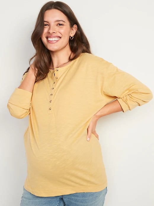 Old Navy Maternity Easy Slub-Knit Henley T-Shirt