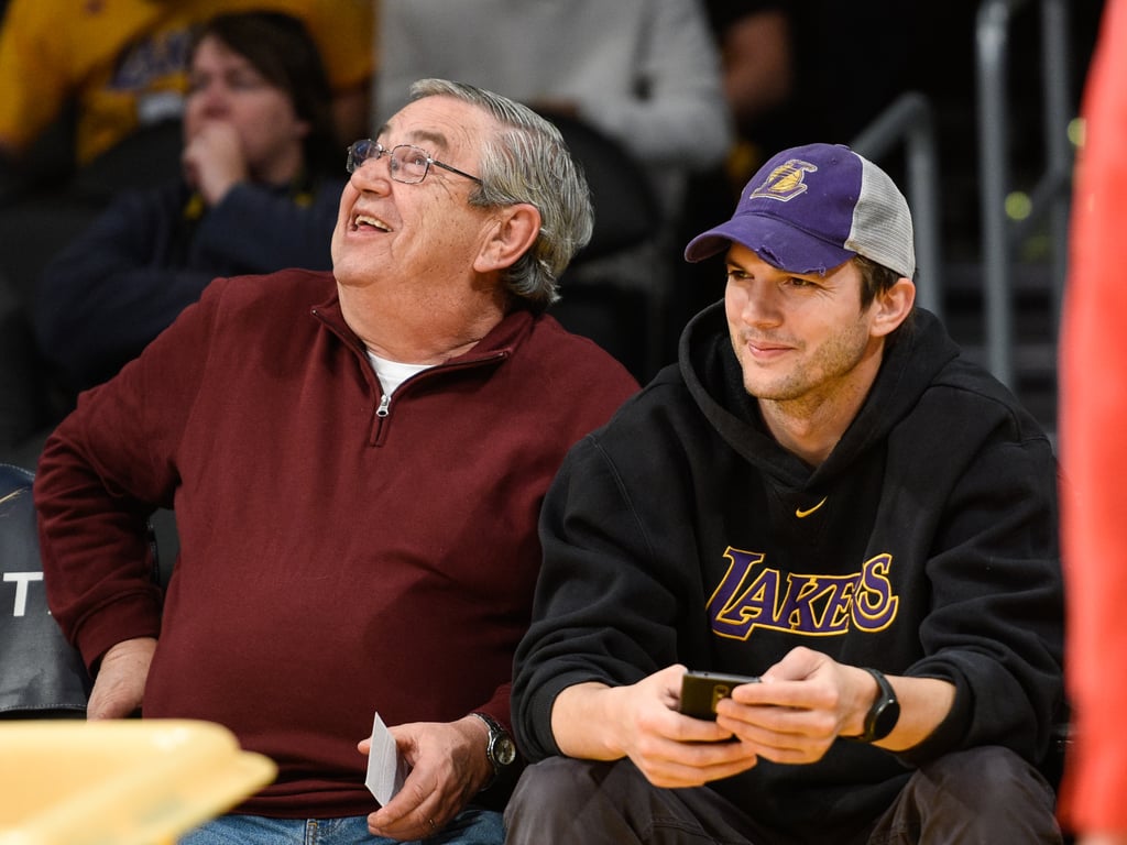 Ashton Kutcher and Joel Madden at Lakers Game March 2016