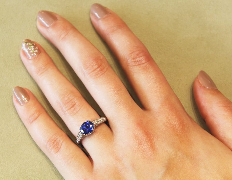 1.49 Carat Sapphire and Diamond Vintage Style Engagement Ring ($4,750)