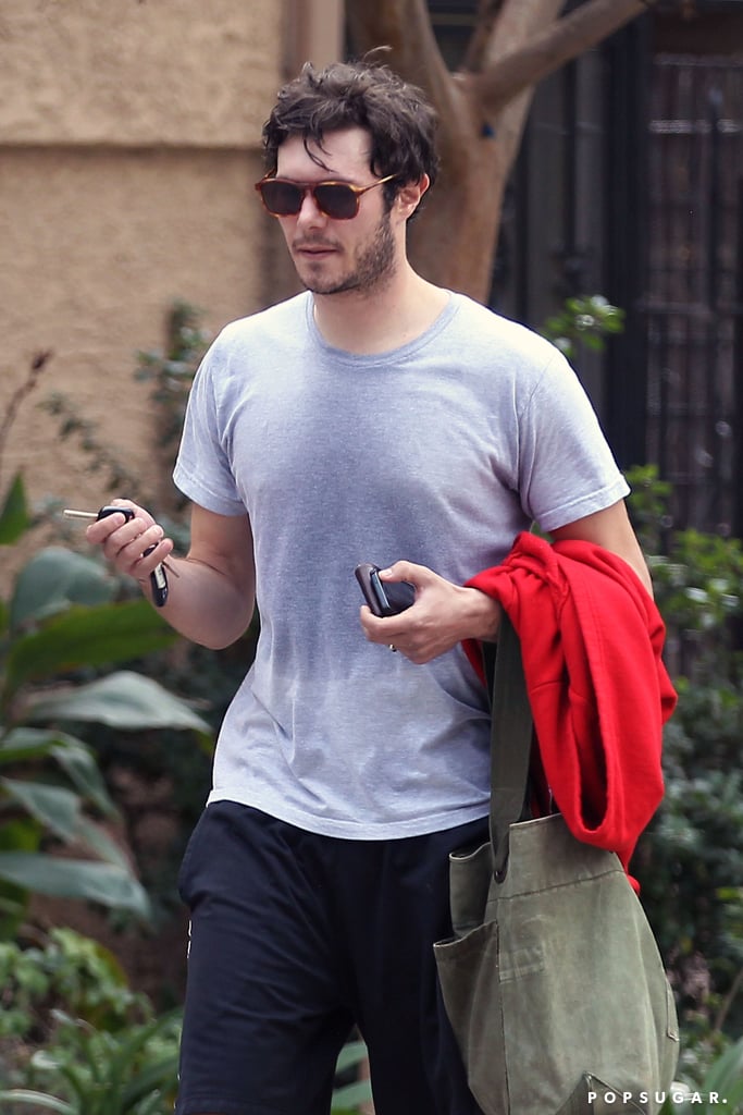 Adam Brody showed off his wedding ring after secretly marrying Leighton Meester.