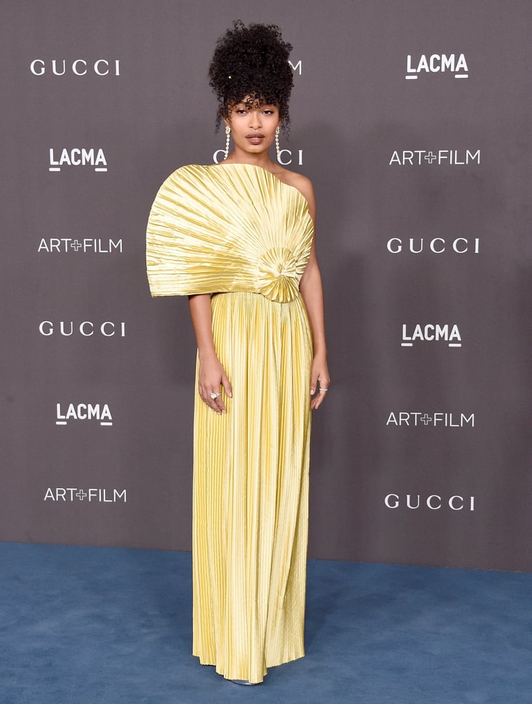 Yara Shahidi Wears Golden Gucci Gown to LACMA Art+Film Gala