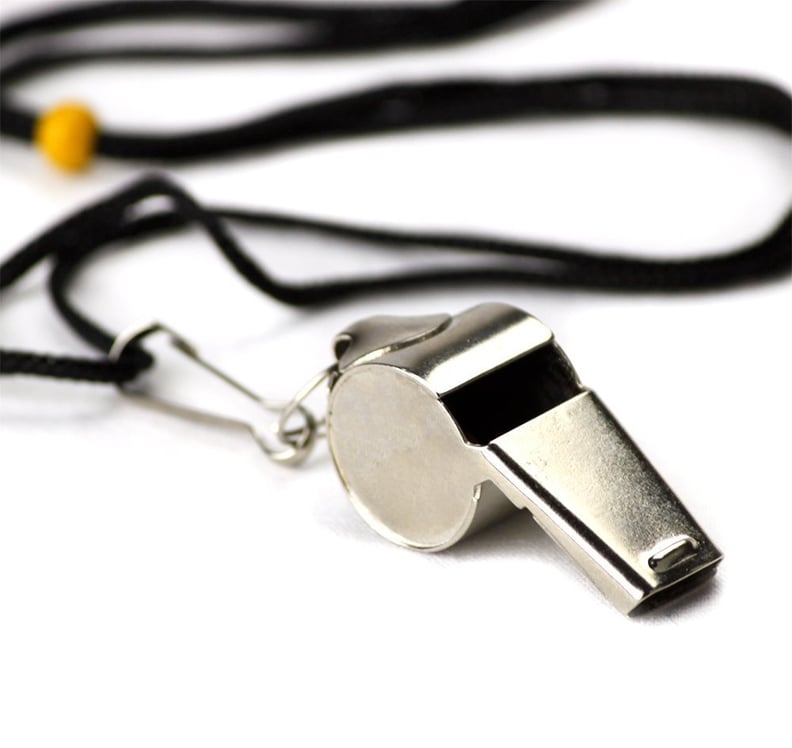 Crown Sporting Goods Stainless Steel Coach Whistle With Lanyard