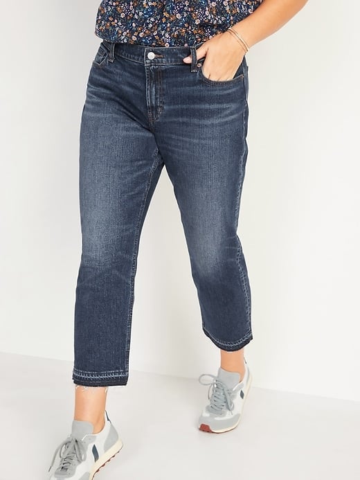 Old Navy Mid-Rise Boyfriend Straight Cut-Off Jeans