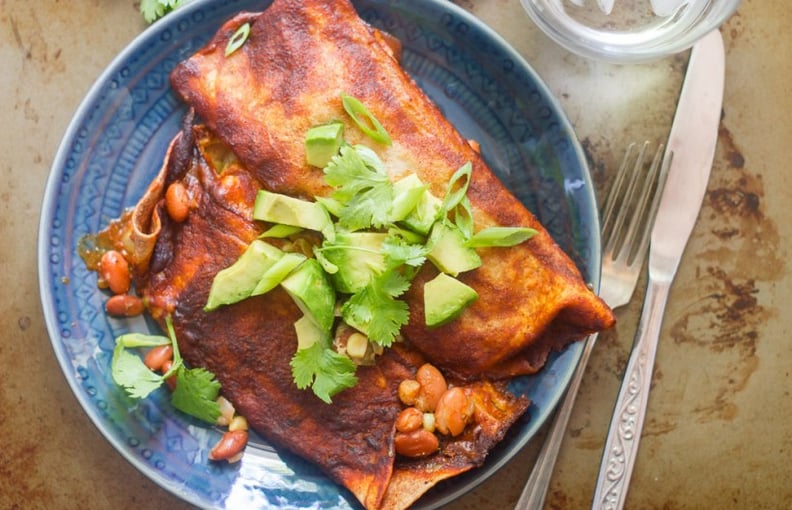 Vegan Slow-Cooker Pinto Bean Enchiladas