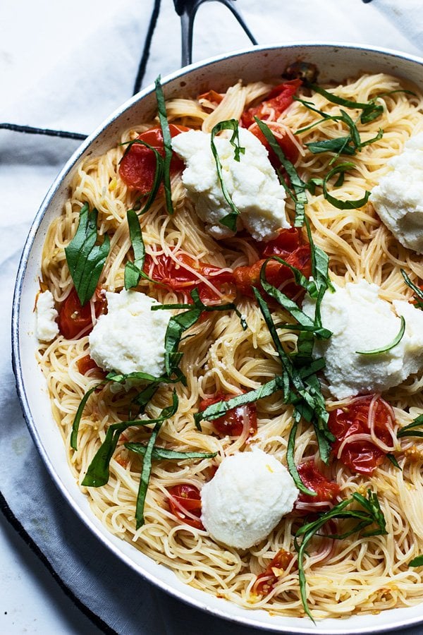 Burst Cherry Tomato Angel Hair With Lemon and Ricotta