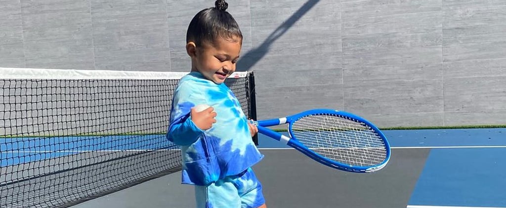 Stormi Webster Wore a Stylish Blue Tie-Dye Loungewear Set