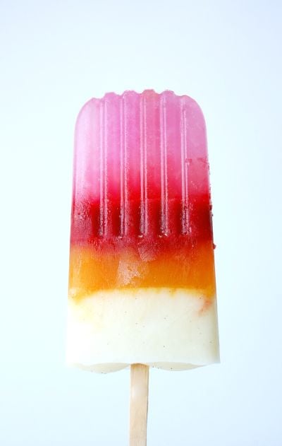 Layered Raspberry-Yogurt Pops