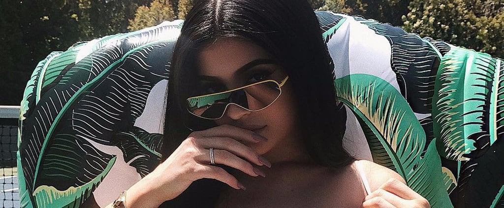 Kylie Jenner on Banana Leaf Pool Float