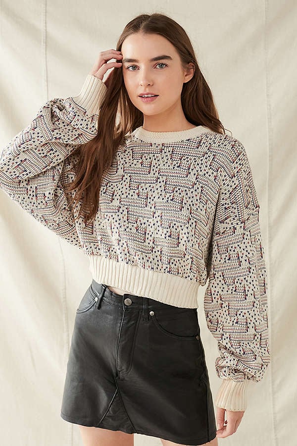 Urban Outfitters Printed Cropped Sweater