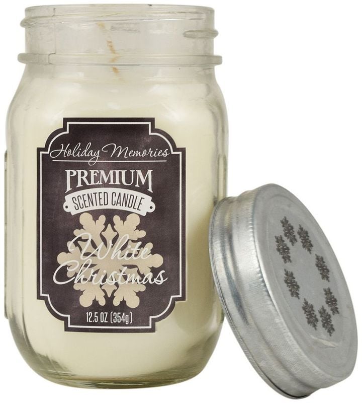 White Christmas Mason Jar Candle