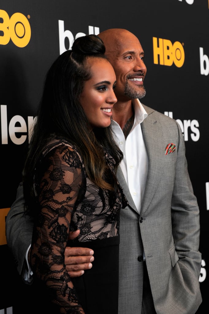 Dwayne Johnson and His Family at Ballers Premiere July 2016