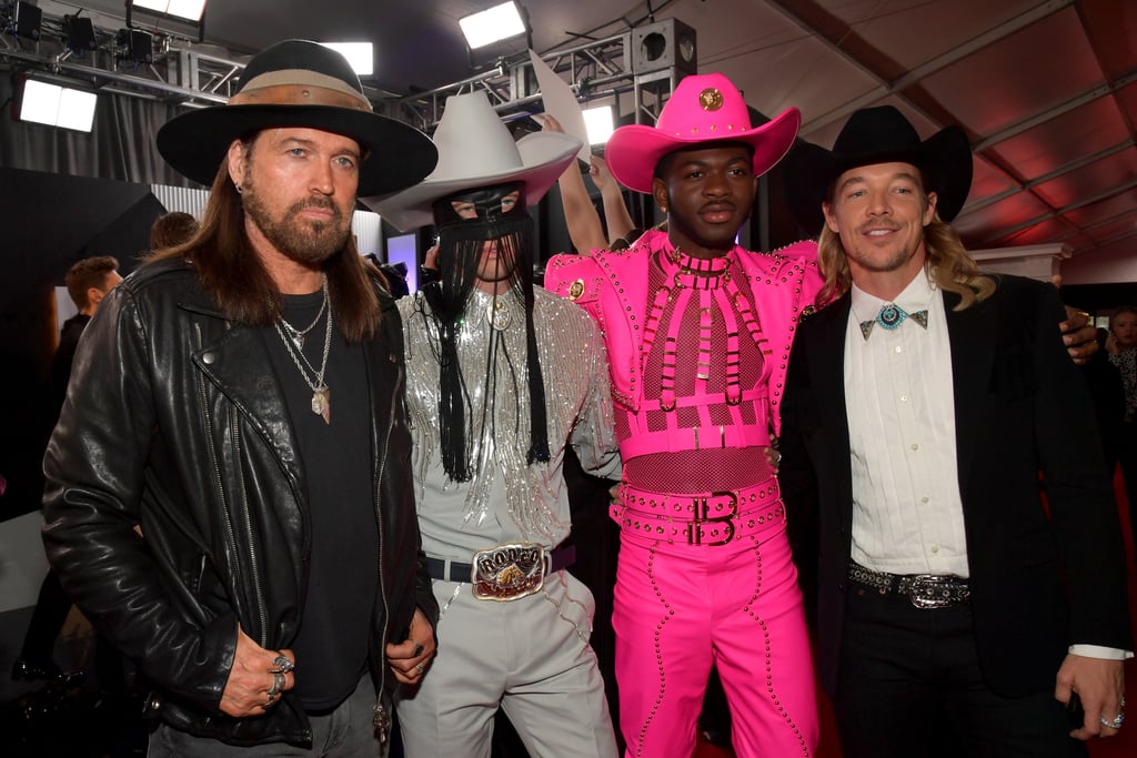 Billy Ray Cyrus, Orville Pack, Lil Nas X, and Diplo at the 2020 Grammys