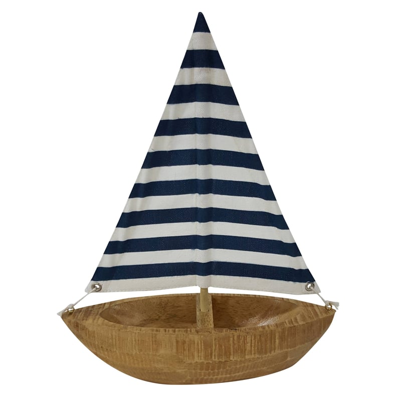 Threshold Blue Stripe Wooden Boat Decor