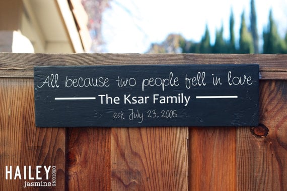 All Because Two People Fell in Love Sign