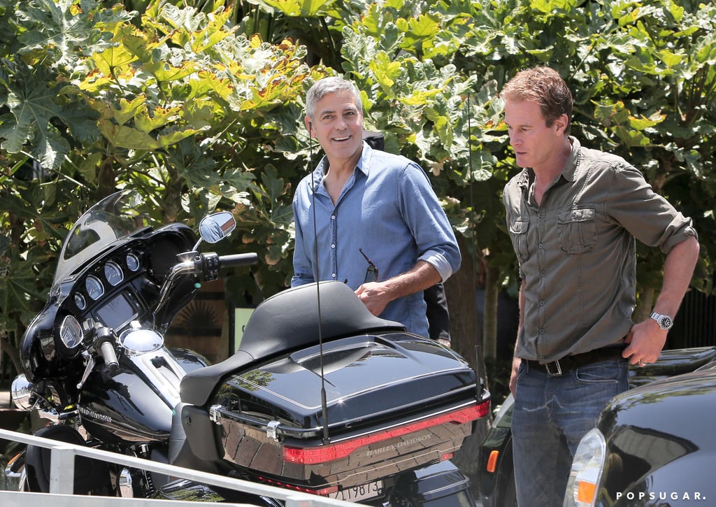 George Clooney With Rande Gerber at Cafe Habana