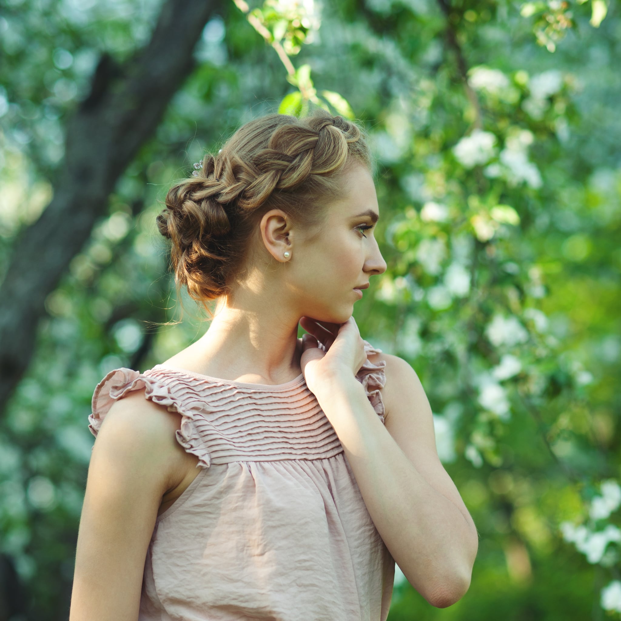 Messy Braided Bun For Prom