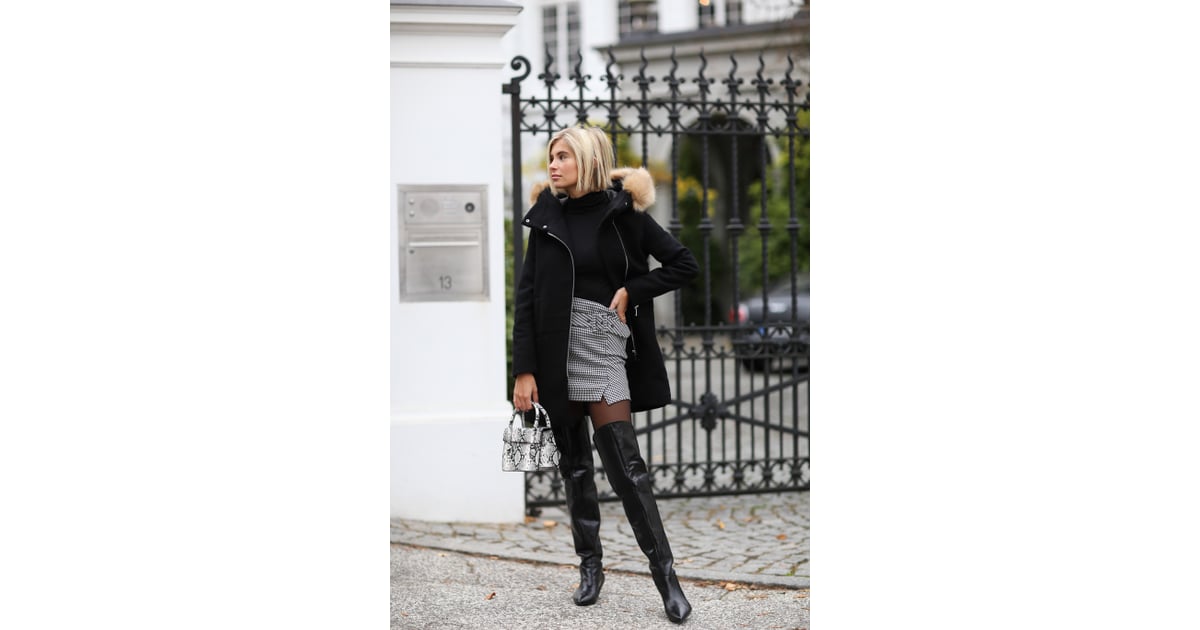Under Over-the-Knee Boots | Outfits With Tights 2019 | POPSUGAR Fashion ...