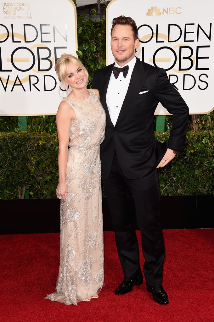 Chris Pratt and Anna Faris at the Golden Globes 2015