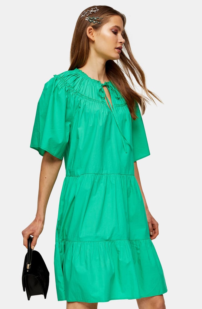 Topshop Smocked Poplin Dress