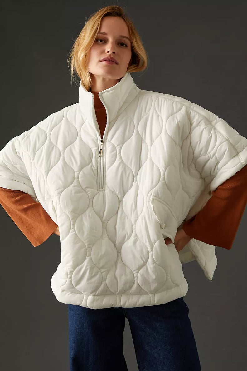 Best Weather-Proof Poncho: Anthropologie Quilted Puffer Poncho