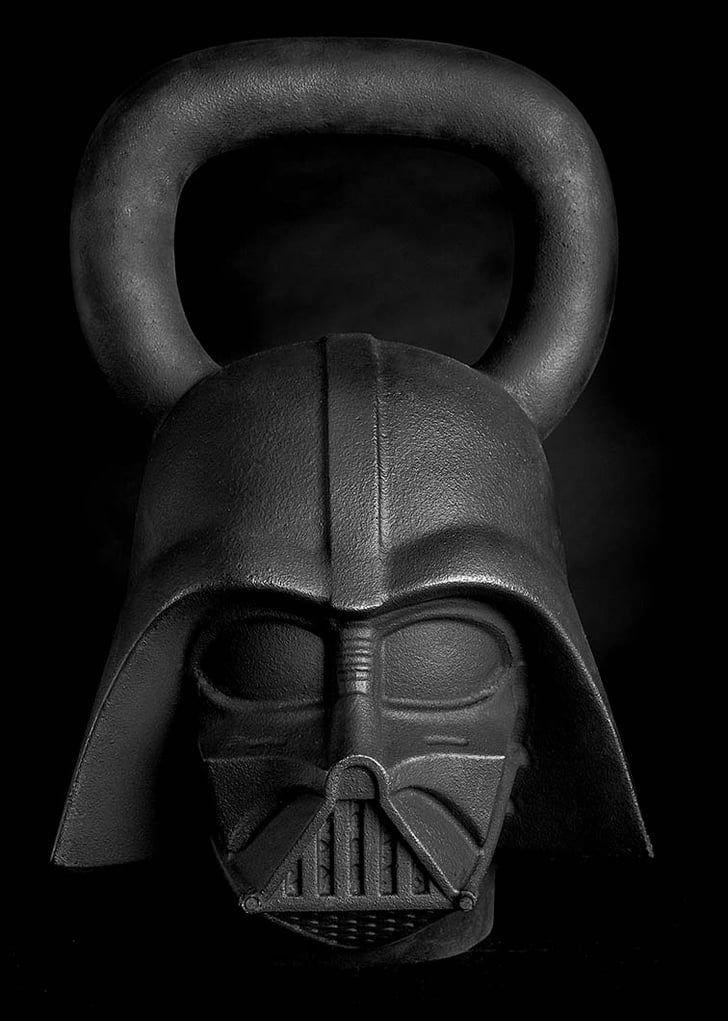 The Darth Vader kettlebell (200) weighs 70 pounds. Onnit Star Wars