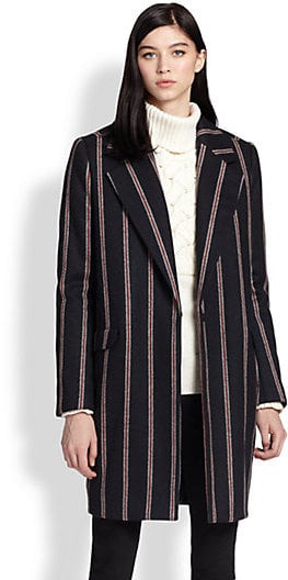 Elizabeth and James Iris Striped Boyfriend Coat ($595)