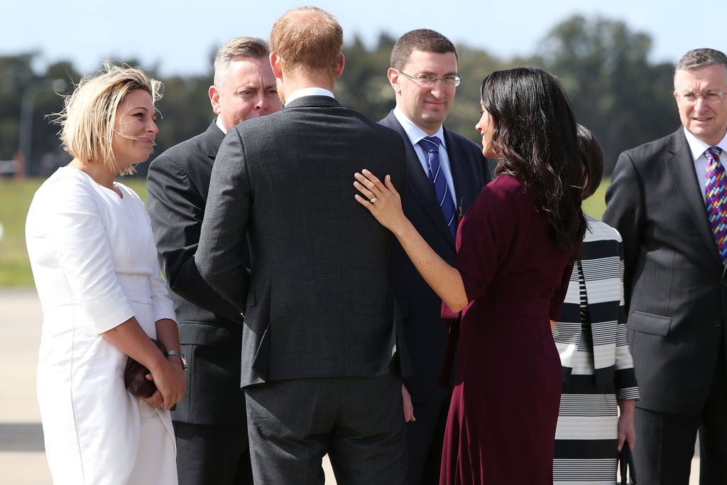 Meghan Markle and Prince Harry Hands on Each Other's Backs