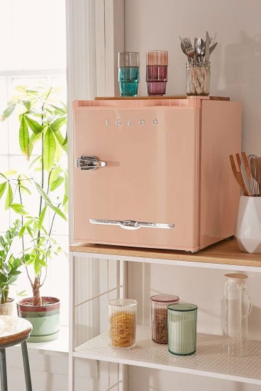 mini fridge on wall