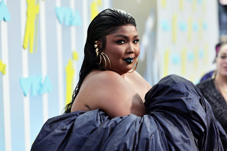 Lizzo's Blue Lipstick and Lip Ring
