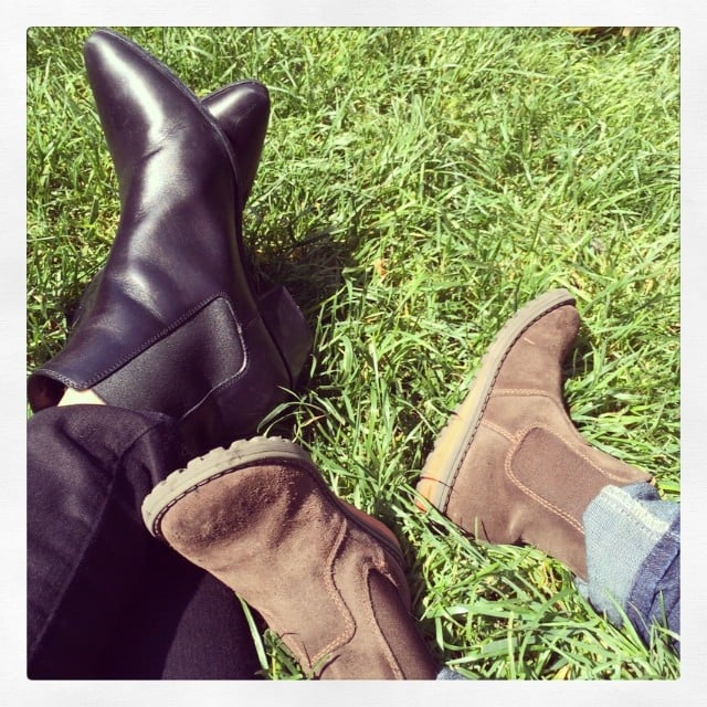 Miranda Kerr showed off her semimatching boots with her son, Flynn.
Source: Instagram user mirandakerr