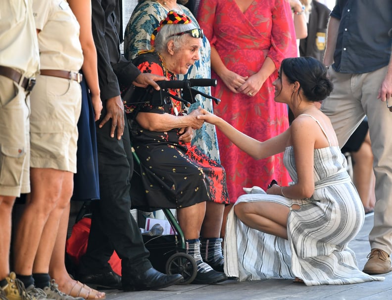 When She Bent Down to Greet Aunty Joyce Smith, the Oldest Surviving Member of the Butchulla People