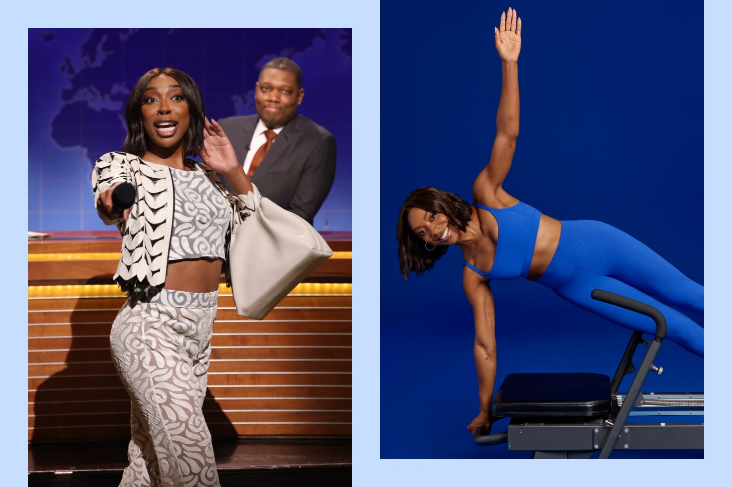 Ego Nwodim on SNL and on Solidcore's sweatlana machine.