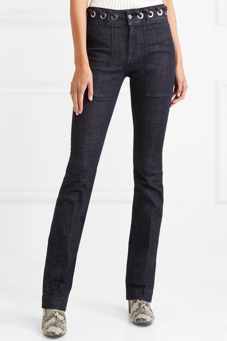 Victoria, Victoria Beckham Eyelet-Embellished High-Rise Bootcut Jeans