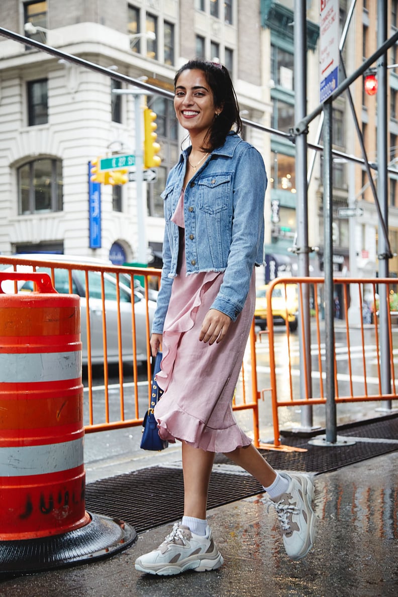 Toss on a Denim Jacket and Dad Sneakers