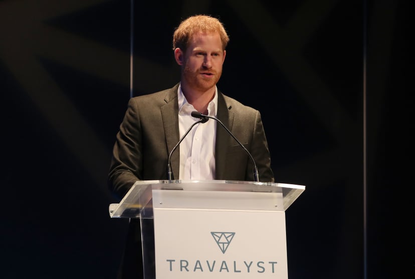EDINBURGH, SCOTLAND - FEBRUARY 26: Prince Harry, Duke of Sussex speaks as he attends a sustainable tourism summit at the Edinburgh International Conference Centre on February 26, 2020 in Edinburgh, Scotland. (Photo by Andrew Milligan-WPA Pool/Getty Images