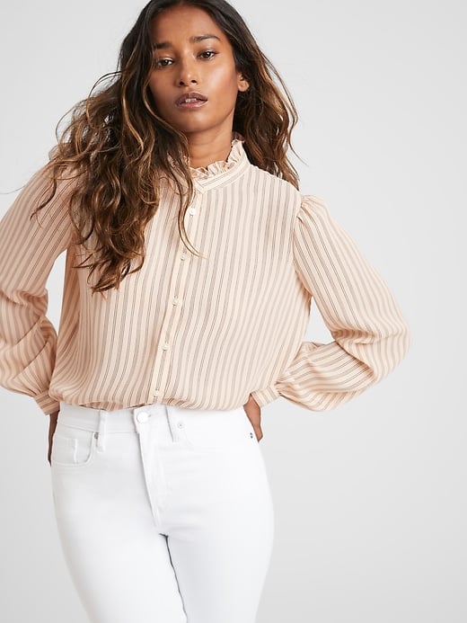 Banana Republic Ruffle-Collar Shirt