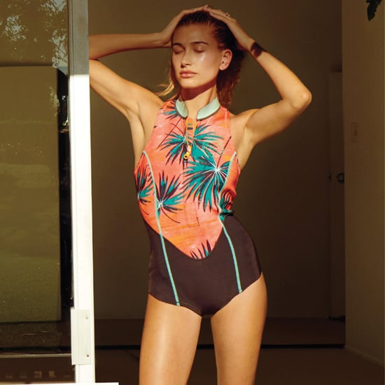 Hailey Baldwin's Palm Tree Swimsuit in Vogue March 2019