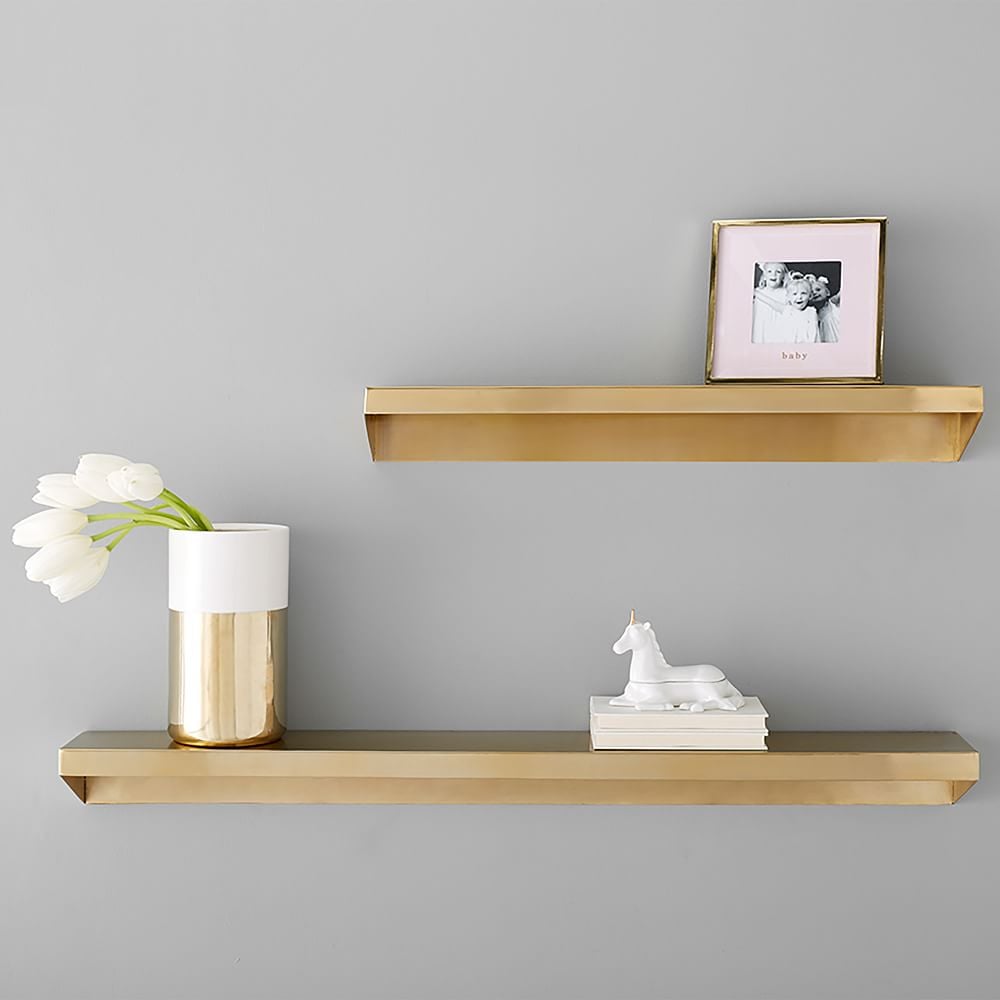 Gold floating shelves sale