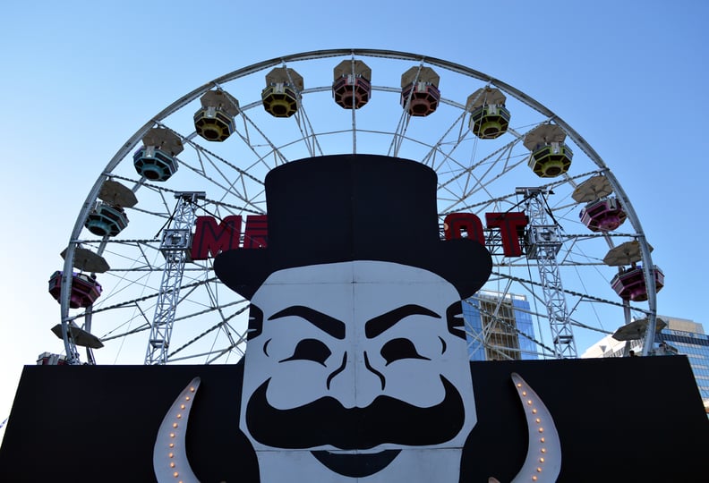 As you entered the line for the Ferris wheel, you couldn't escape Mr. Robot's stare.